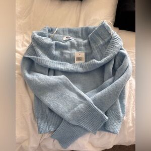 Mango Soft Sky Blue Turtleneck Sweater